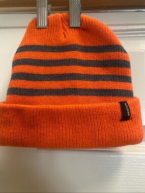 Brixton Kids Orange & Gray Striped Cuffed Beanie